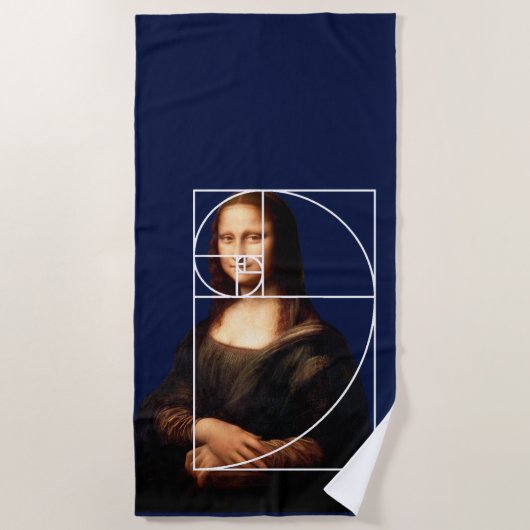 Leonardo da Vinci Mona Lisa Fibonacci sequentie Strandlaken (Voorkant)