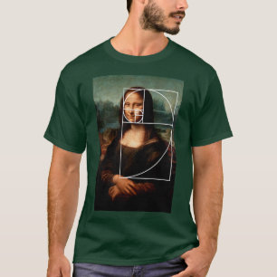 Leonardo da Vinci Mona Lisa Fibonacci sequentie T-shirt