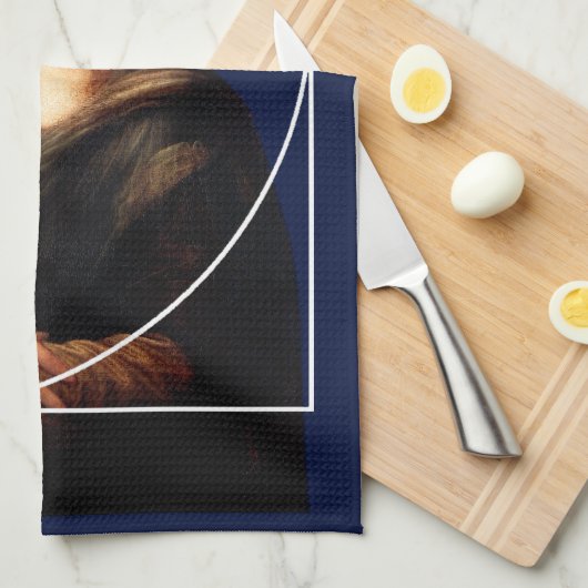 Leonardo da Vinci Mona Lisa Fibonacci sequentie Theedoek (Quarter Fold)