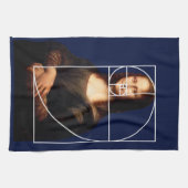 Leonardo da Vinci Mona Lisa Fibonacci sequentie Theedoek (Horizontaal)
