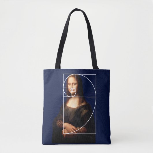 Leonardo da Vinci Mona Lisa Fibonacci sequentie Tote Bag (Voorkant)