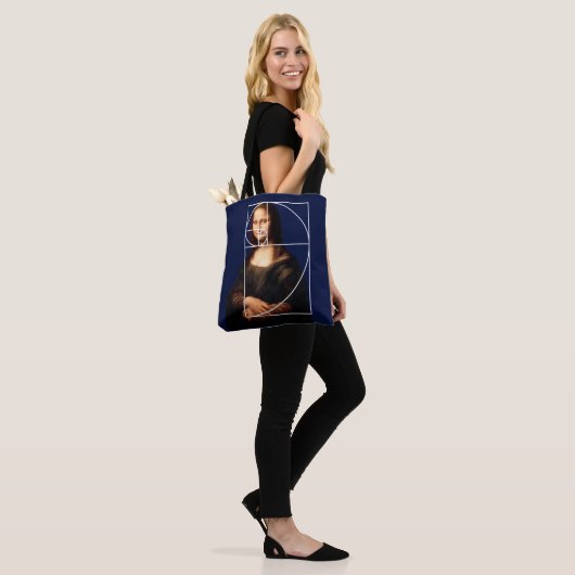 Leonardo da Vinci Mona Lisa Fibonacci sequentie Tote Bag (Op model)