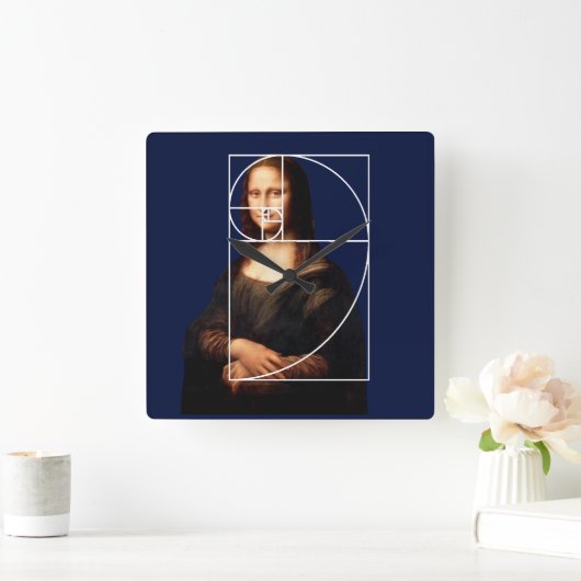 Leonardo da Vinci Mona Lisa Fibonacci sequentie Vierkante Klok (Huis)