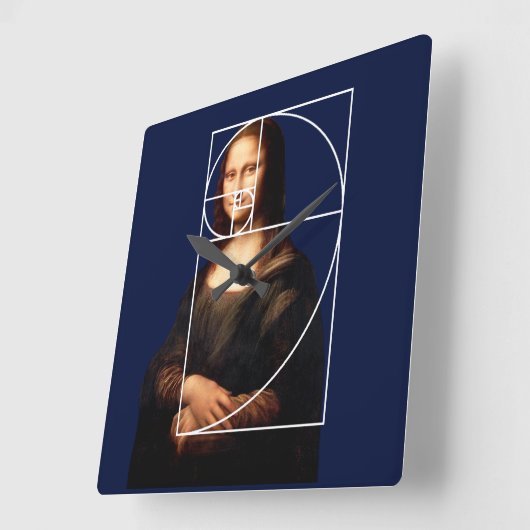 Leonardo da Vinci Mona Lisa Fibonacci sequentie Vierkante Klok (Hoek)