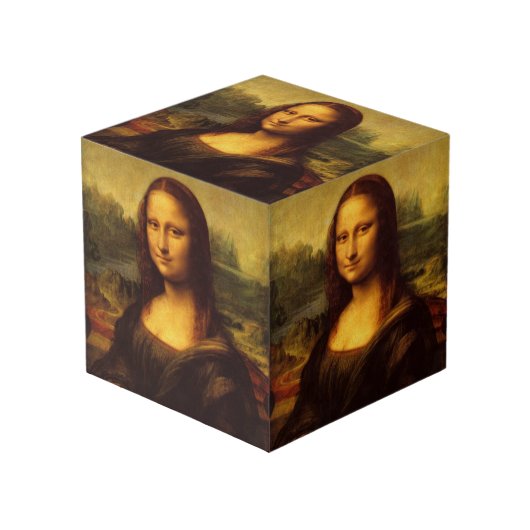 Leonardo Da Vinci Mona Lisa Fine Art Painting Kubus (Voorkant hoekig)