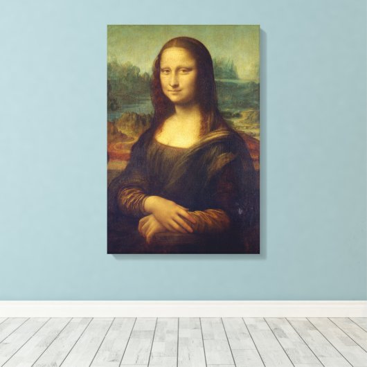 Leonardo Da Vinci, Mona Lisa, La Gioconda Canvas Afdruk (Insitu (Houten vloer))