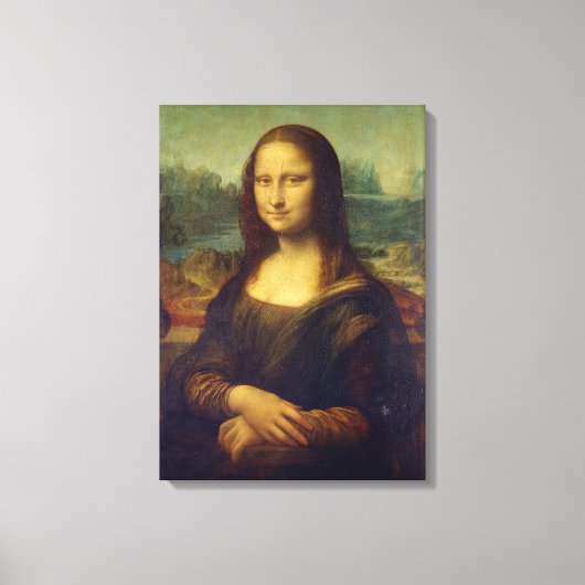 Leonardo da Vinci, Mona Lisa, La Gioconda Canvas Afdruk (Voorkant)