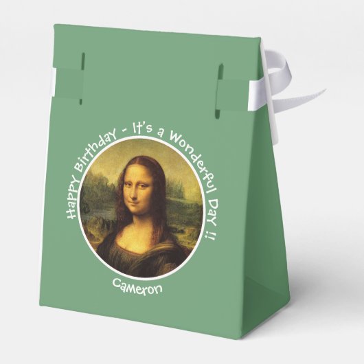 Leonardo da Vinci Mona Lisa Party Collectie Bedankdoosjes (Achterkant)