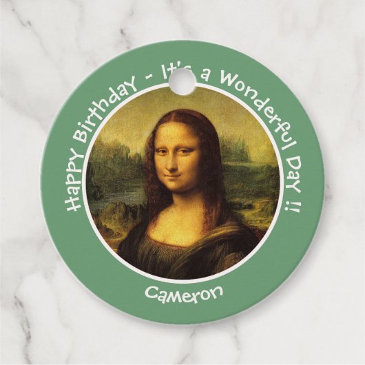 Leonardo da Vinci Mona Lisa Party Collectie Bedankjes Labels (Voorkant)