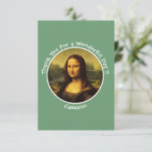 Leonardo da Vinci Mona Lisa Party Collectie Bedankkaart (Staand voorkant)