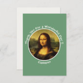 Leonardo da Vinci Mona Lisa Party Collectie Bedankkaart (Voorkant / Achterkant)