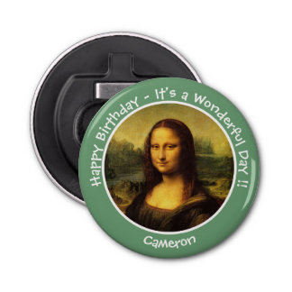 Leonardo da Vinci Mona Lisa Party Collectie Button Flesopener