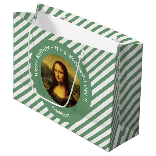 Leonardo da Vinci Mona Lisa Party Collectie Groot Cadeauzakje (Voorkant Gekanteld)