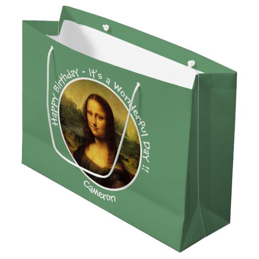 Leonardo da Vinci Mona Lisa Party Collectie Groot Cadeauzakje (Voorkant Gekanteld)