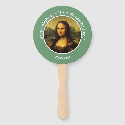 Leonardo da Vinci Mona Lisa Party Collectie Handwaaier (Voorkant)