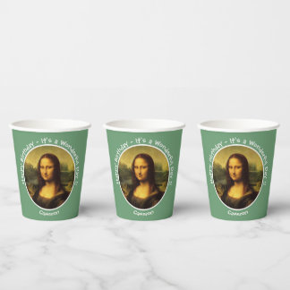 Leonardo da Vinci Mona Lisa Party Collectie Papieren Bekers