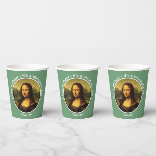 Leonardo da Vinci Mona Lisa Party Collectie Papieren Bekers (Multi)