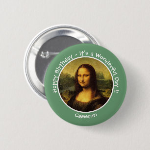 Leonardo da Vinci Mona Lisa Party Collectie Ronde Button 5,7 Cm