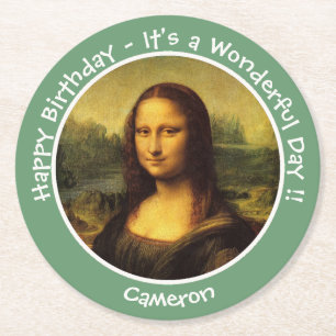 Leonardo da Vinci Mona Lisa Party Collectie Ronde Kartonnen Onderzetter
