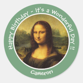 Leonardo da Vinci Mona Lisa Party Collectie Ronde Sticker