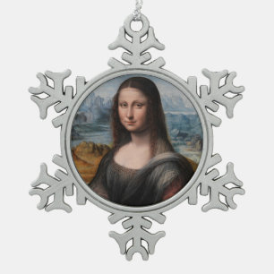 Leonardo da Vinci Mona Lisa Tin Sneeuwvlok Ornament