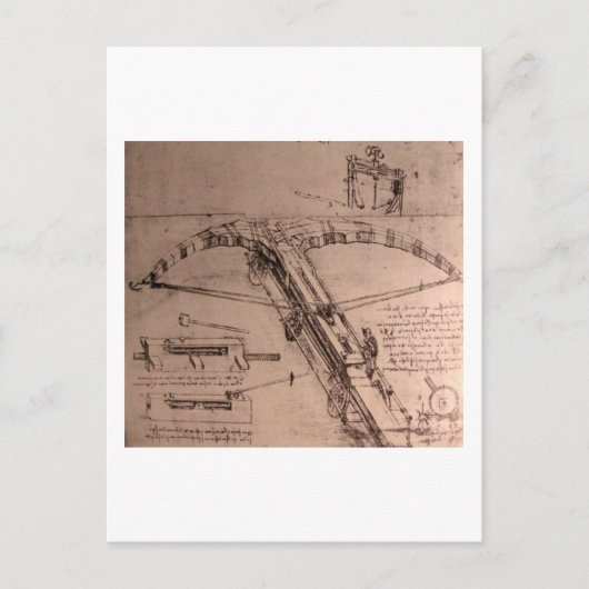 Leonardo da Vinci, ontwerp voor een enorme kruisbo Briefkaart (Voorkant)