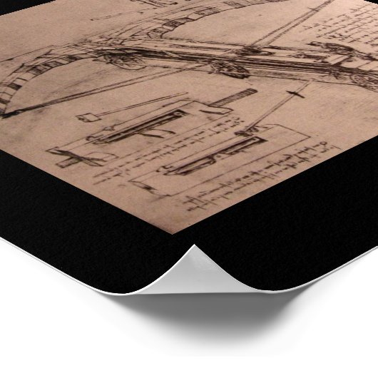 Leonardo da Vinci, ontwerp voor een enorme kruisbo Poster (Hoek)