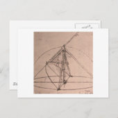 Leonardo da Vinci, ontwerp voor een parabool kompa Briefkaart (Voorkant / Achterkant)
