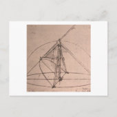 Leonardo da Vinci, ontwerp voor een parabool kompa Briefkaart (Voorkant)