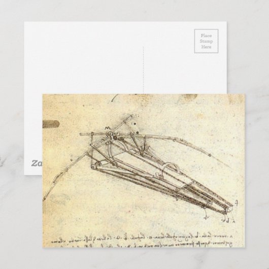 Leonardo da Vinci - Ontwerp voor een vliegende mac Briefkaart (Voorkant / Achterkant)