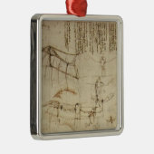 Leonardo da Vinci - Ontwerp voor een vliegmachine Metalen Ornament (Rechts)