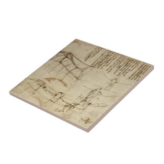 Leonardo da Vinci - Ontwerp voor een vliegmachine Tegeltje