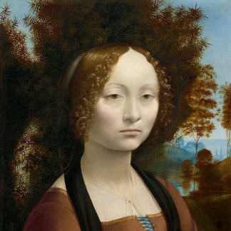 Leonardo da Vinci painting of Ginevra de' Bencimug Koffiemok