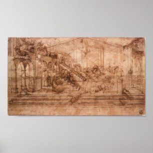 Leonardo da Vinci - Perspectivale studie Poster