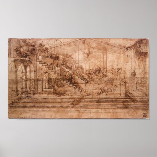 Leonardo da Vinci - Perspectivale studie Poster (Voorkant)