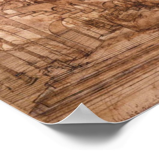 Leonardo da Vinci - Perspectivale studie Poster (Hoek)