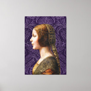 Leonardo da Vinci Portret La Bella Principessa Canvas Afdruk