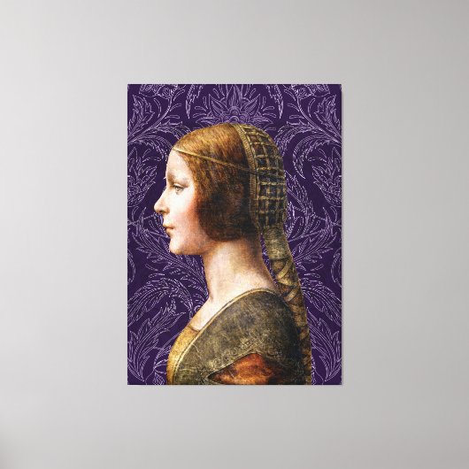 Leonardo da Vinci Portret La Bella Principessa Canvas Afdruk (Voorkant)