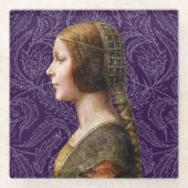 Leonardo da Vinci Portret La Bella Principessa Glazen Onderzetter (Voorkant)