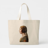 Leonardo da Vinci Portret La Bella Principessa Grote Tote Bag (Achterkant)