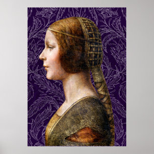 Leonardo da Vinci Portret La Bella Principessa Poster