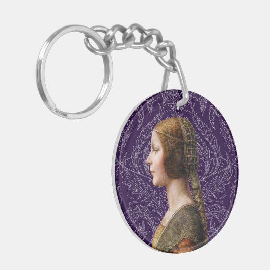 Leonardo da Vinci Portret La Bella Principessa Sleutelhanger (Voorkant Links)