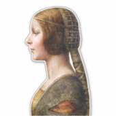 Leonardo da Vinci Portret La Bella Principessa Sticker (Voorkant)