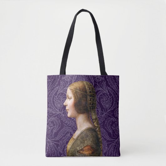 Leonardo da Vinci Portret La Bella Principessa Tote Bag (Voorkant)
