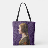 Leonardo da Vinci Portret La Bella Principessa Tote Bag (Achterkant)
