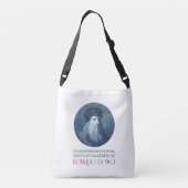 Leonardo da Vinci Portret met Citaat Crossbody Tas (Achterkant)