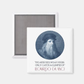 Leonardo da Vinci Portret met Citaat Magneet (Voorkant / Achterkant)