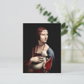 Leonardo da Vinci - Portret van een dame met Ermin Briefkaart (Staand voorkant)