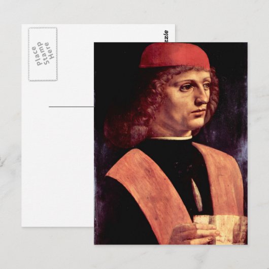 Leonardo da Vinci - Portret van een muzikant Briefkaart (Voorkant / Achterkant)