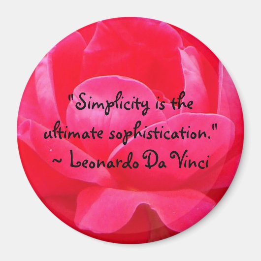 Leonardo Da Vinci Quote Magnet (Voorkant)